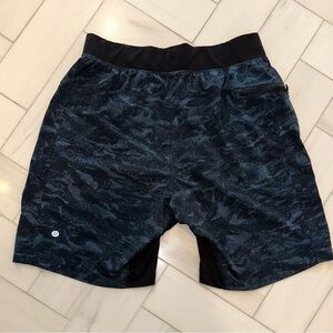 lululemon athletica Black and Blue Athletic Shorts